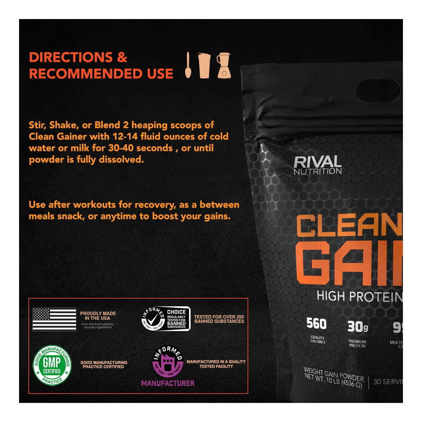 Rival Nutrition Rivalus Clean Gainer S'mores / 5lbs