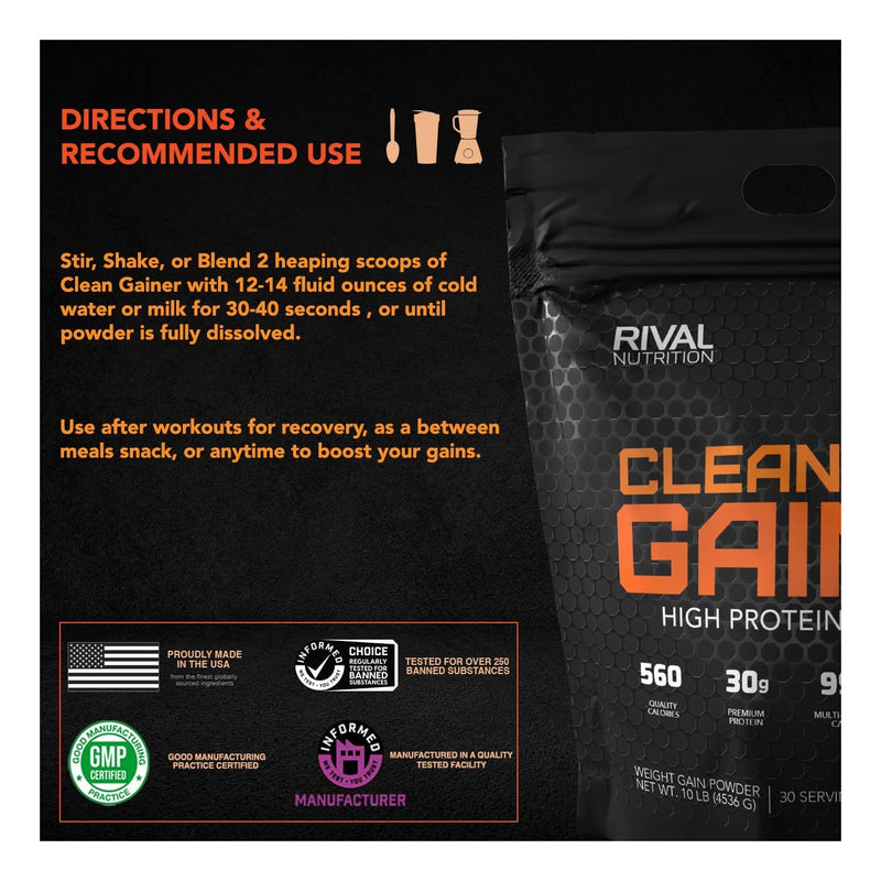 Rival Nutrition Rivalus Clean Gainer Cookies N Cream / 10lbs