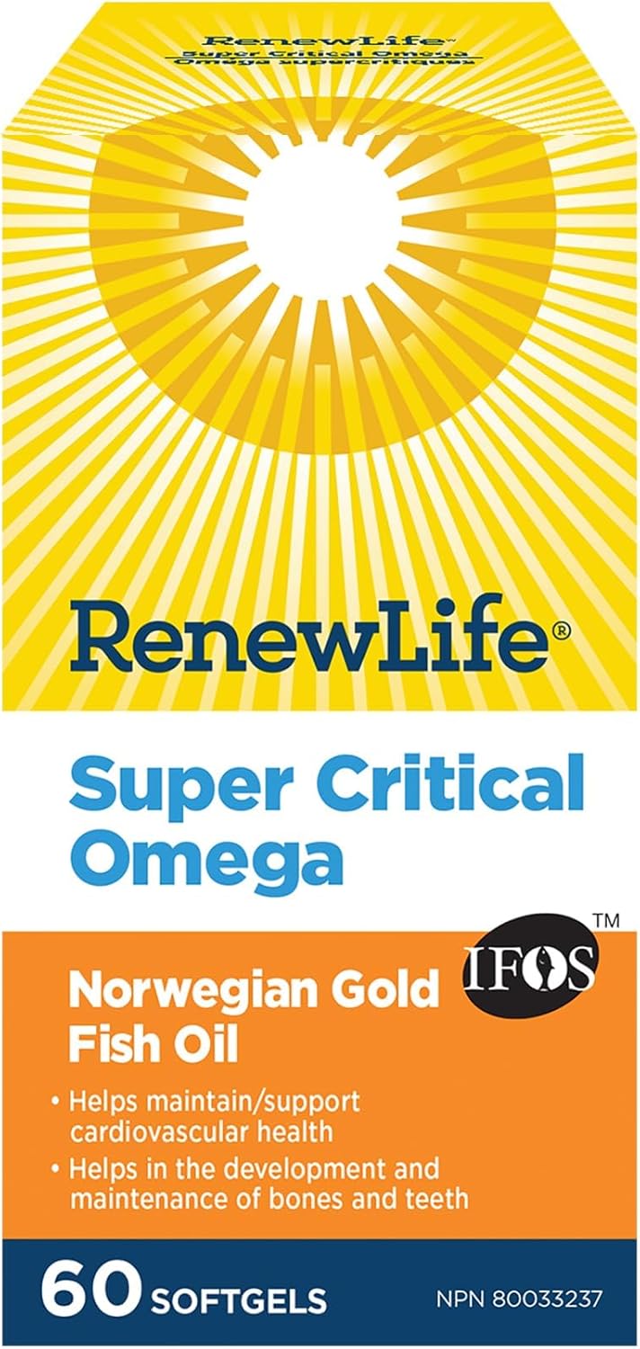 Renew Life Super Critical Omega Norvegian Gold Fish Oil - 60 softgels - Omega 3