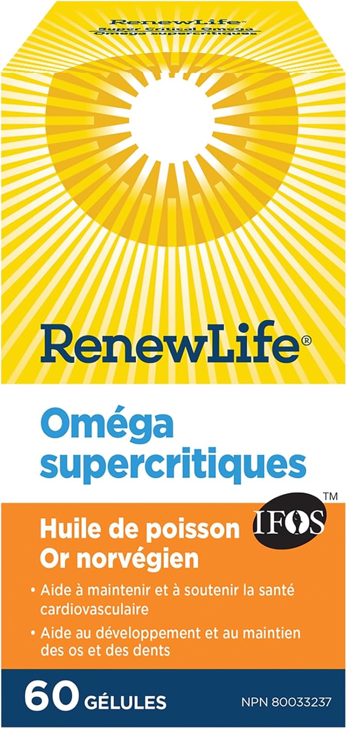 Renew Life Super Critical Omega Norvegian Gold Fish Oil - 60 softgels - Omega 3