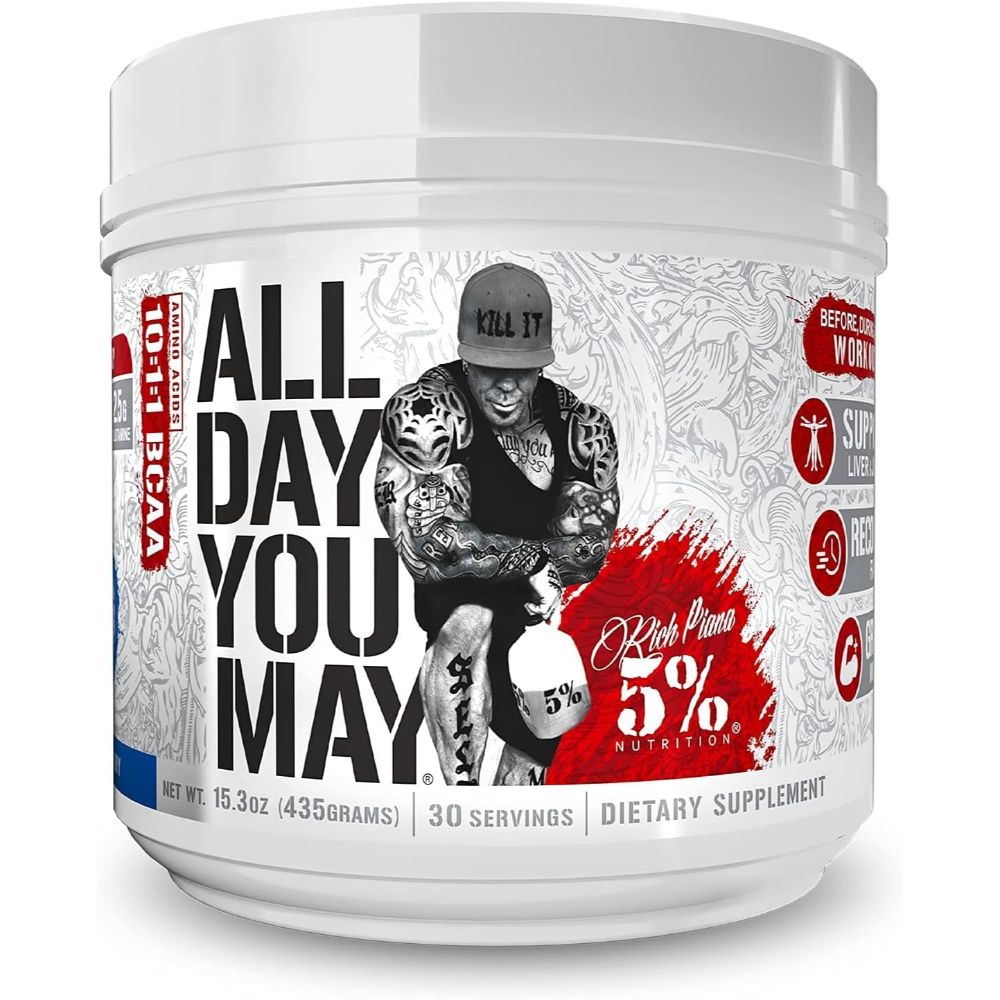 Rich Piana 5% Nutrition All Day You May - Blue Raspberry 30 Servings - Amino Acids