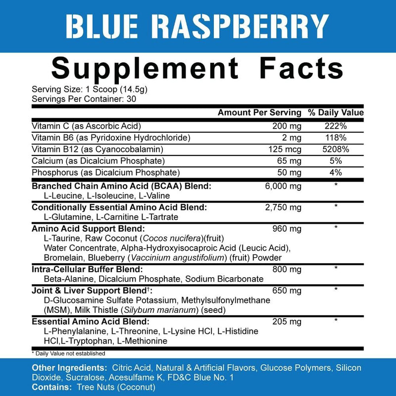Rich Piana 5% Nutrition All Day You May - Blue Raspberry 30 Servings - Amino Acids