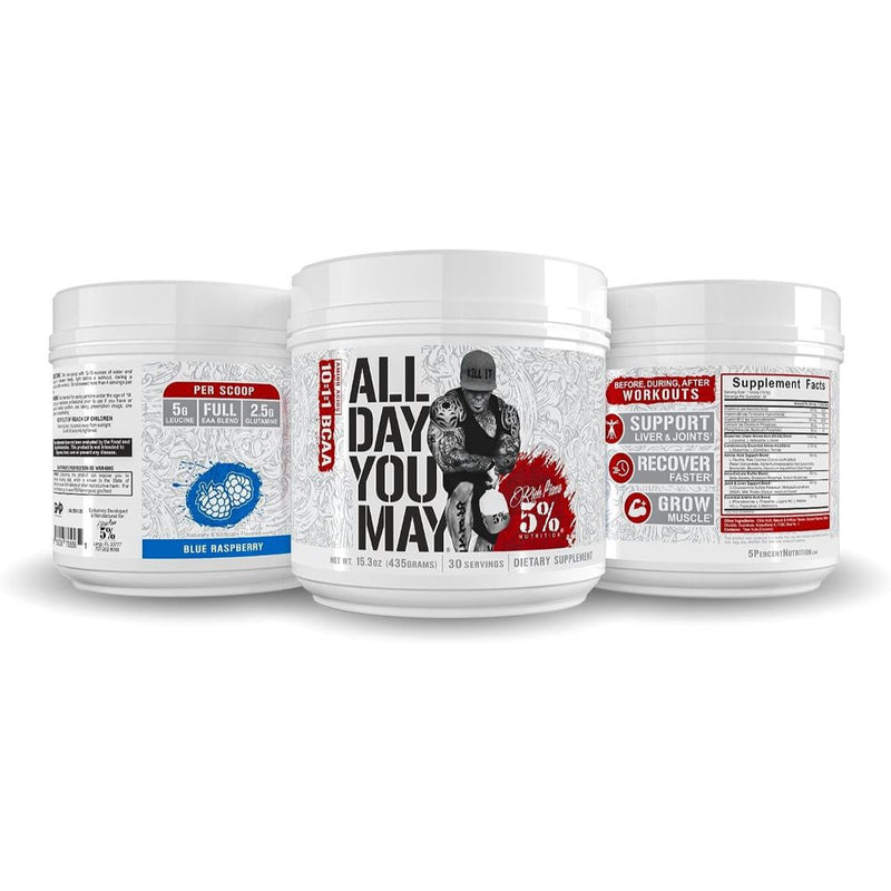 Rich Piana 5% Nutrition All Day You May - Blue Raspberry 30 Servings - Amino Acids