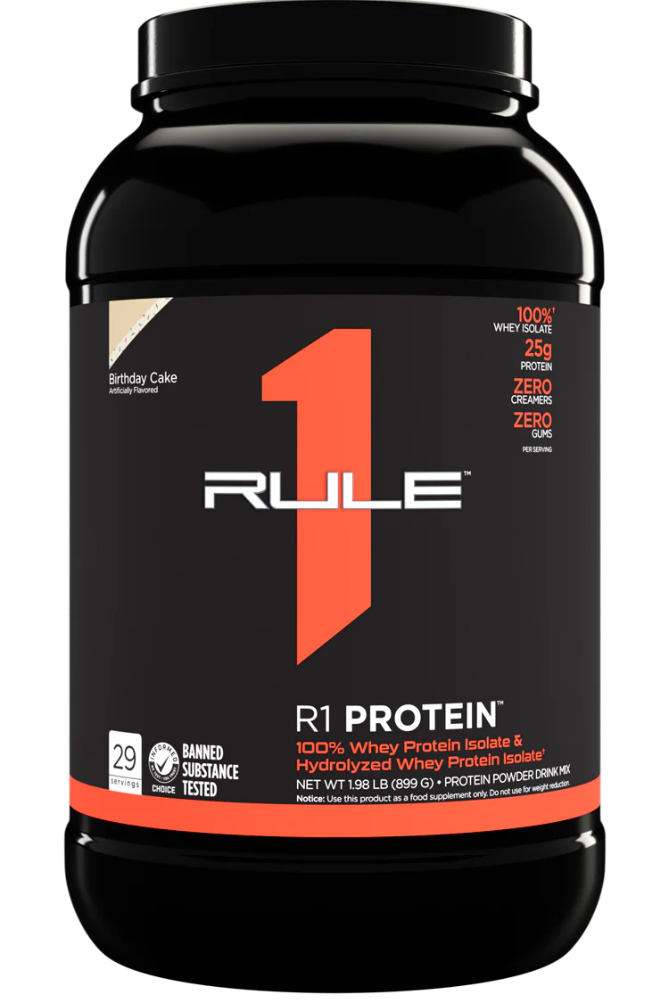 Rule 1 R1 Protein Whey Protein Isolate - Birthday Cake 2lb - - Protein Powder