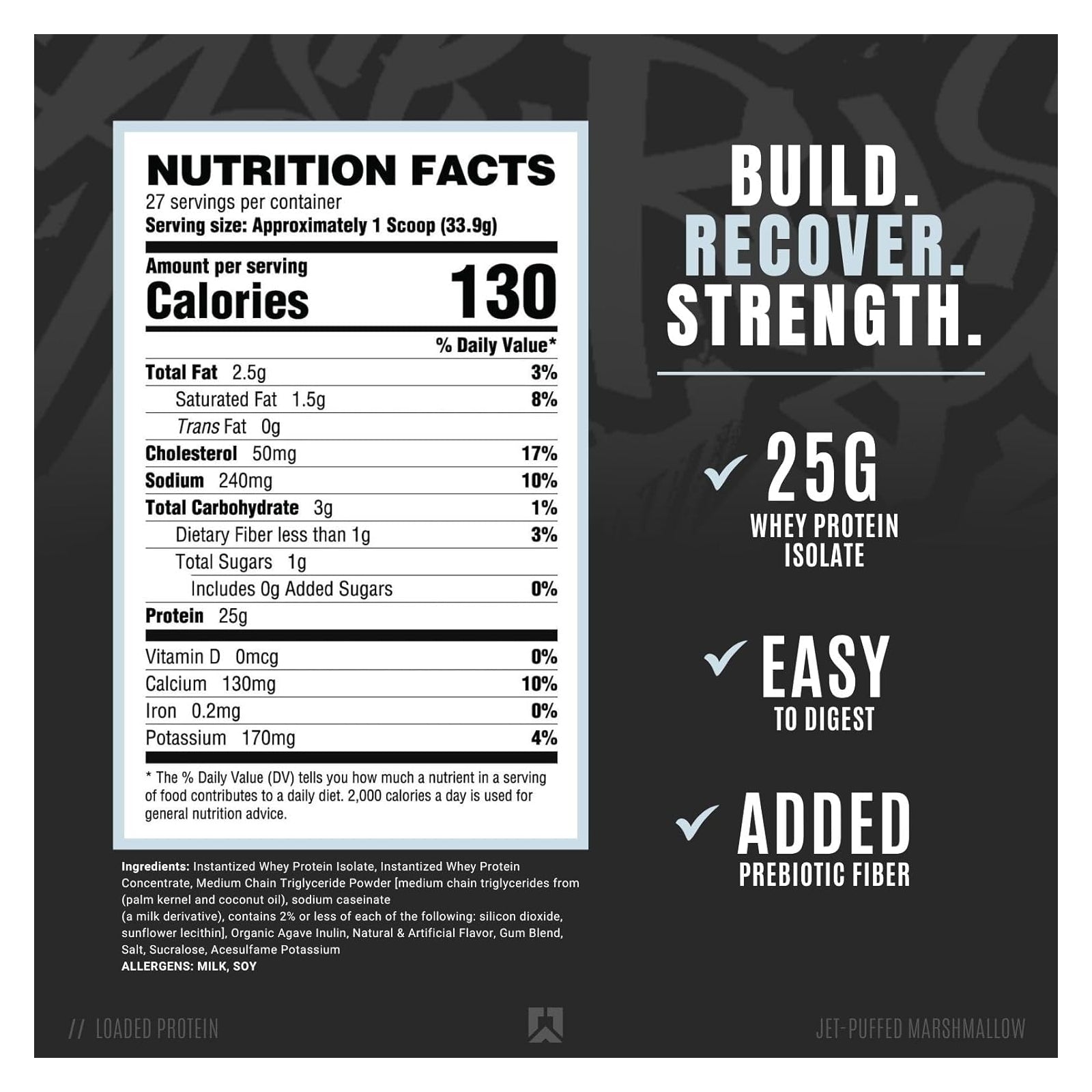 Ryse Loaded Protein Jet-Puffed Marshmallow / 27 Servings