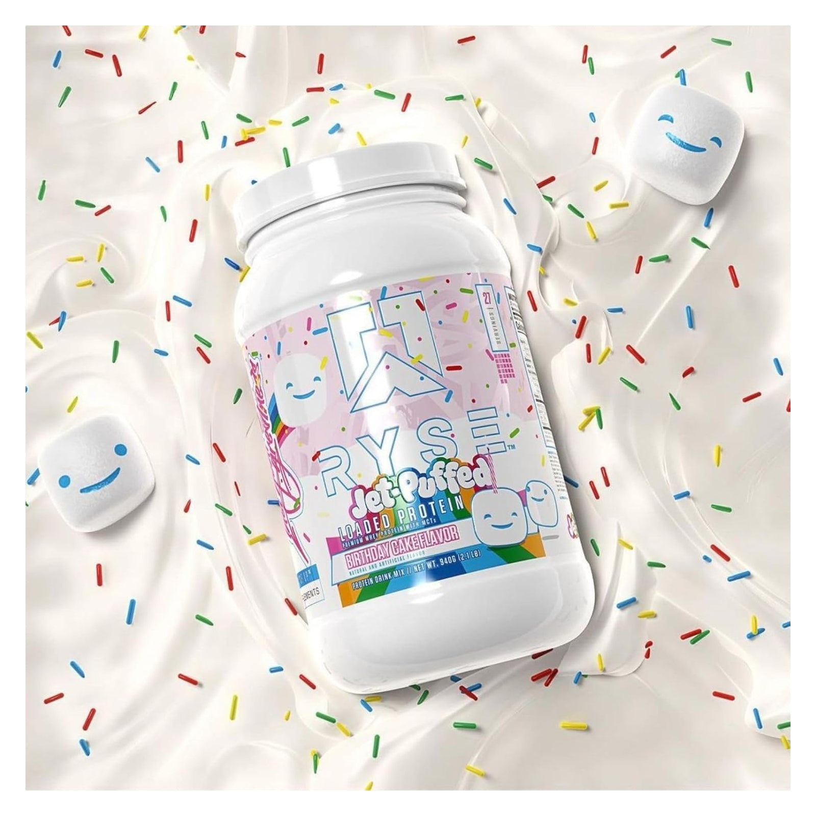 Ryse Loaded Protein Jet-Puffed Birthday Cake / 27 Servings