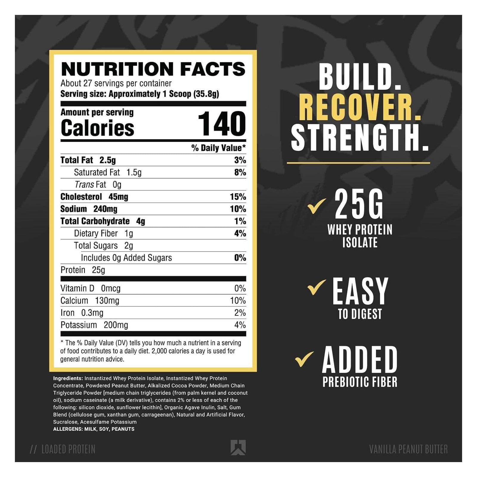 Ryse Loaded Protein Vanilla Peanut Butter / 27 Servings