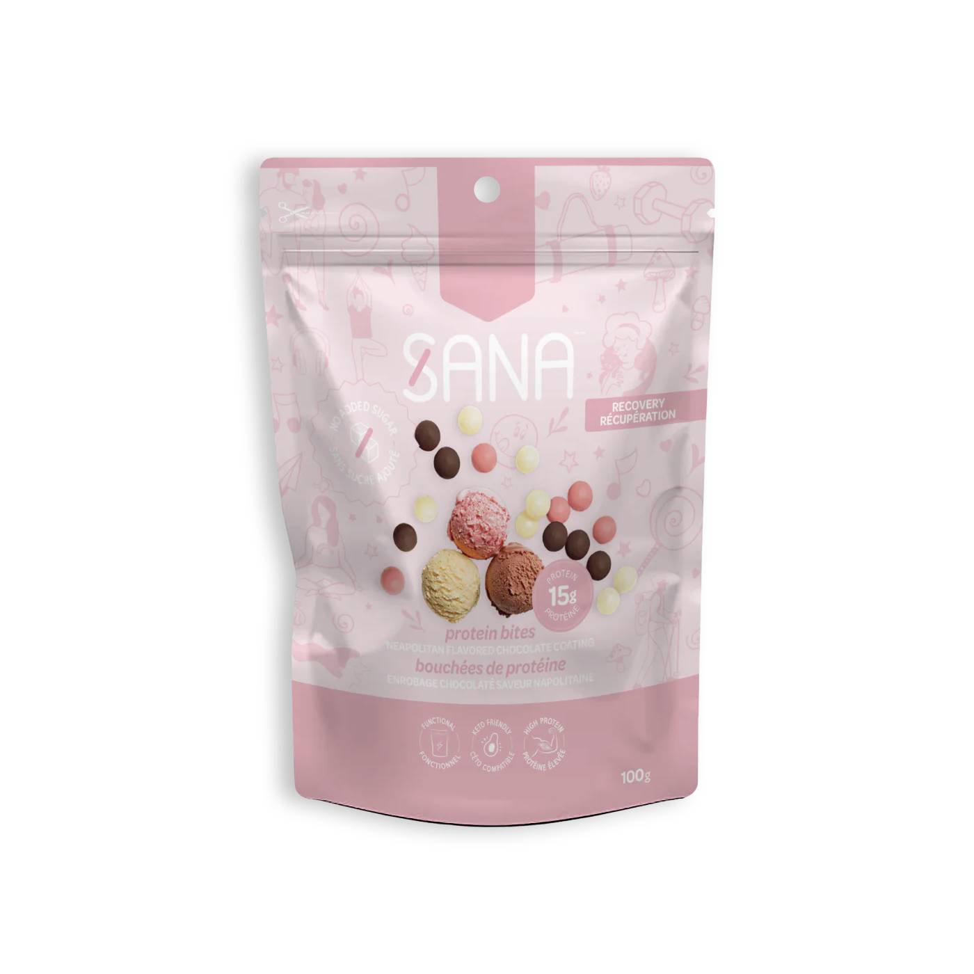 Sana Protein Bites Chocolaty Neapolitan / 100g