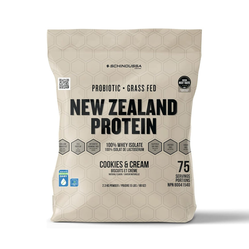 Schinoussa Probiotic New Zealand Whey Isolate Protein Grass-Fed Cookies & Cream / 2.3kg