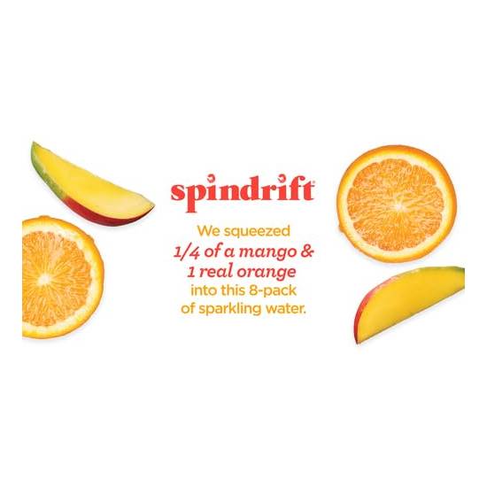 Spindrift Sparkling Water & Real Squeezed Fruit Orange Mango / 355ml / -