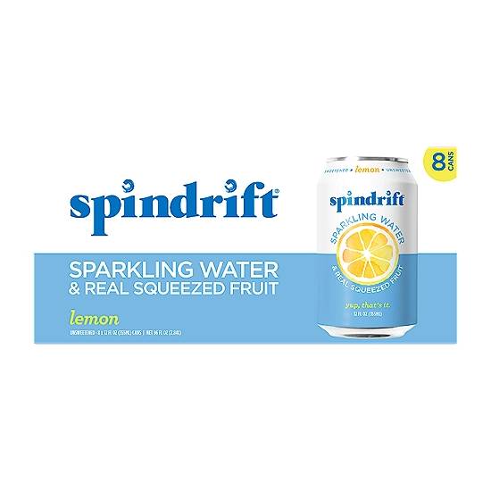 Spindrift Sparkling Water & Real Squeezed Fruit Lemon / 8-pack (12 fl. oz) / -