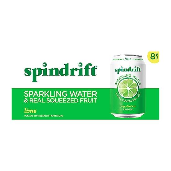 Spindrift Sparkling Water & Real Squeezed Fruit Unsweetened Lime / 8-pack (12 fl. oz) / -