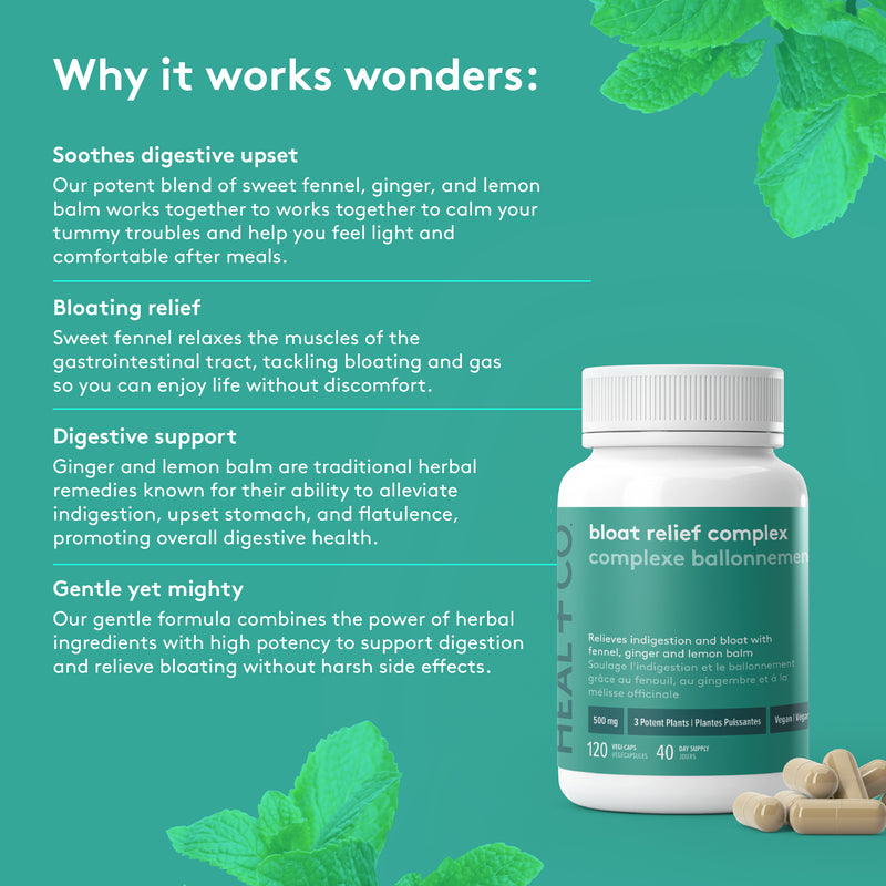 Heal + Co. Bloat Relief Complex - 120 capsules - Herbals