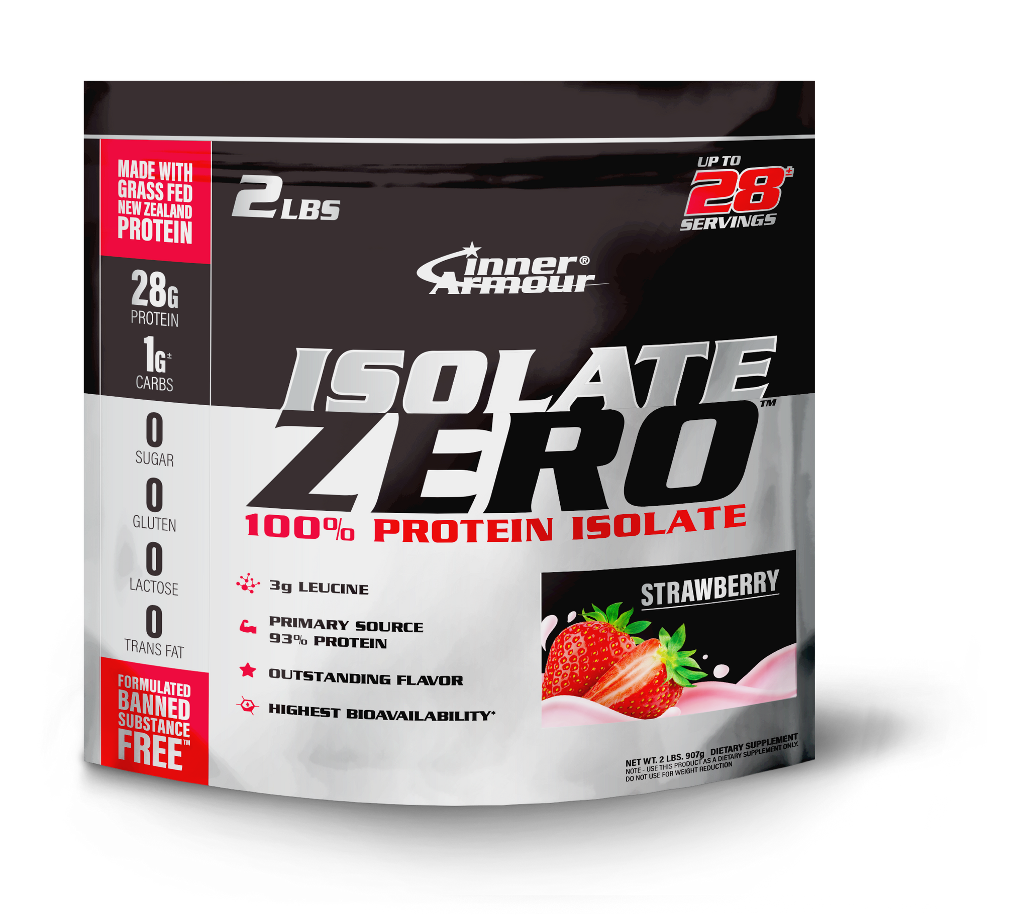 Inner Armour Isolate Zero - Strawberry 2lb - Protein Powder