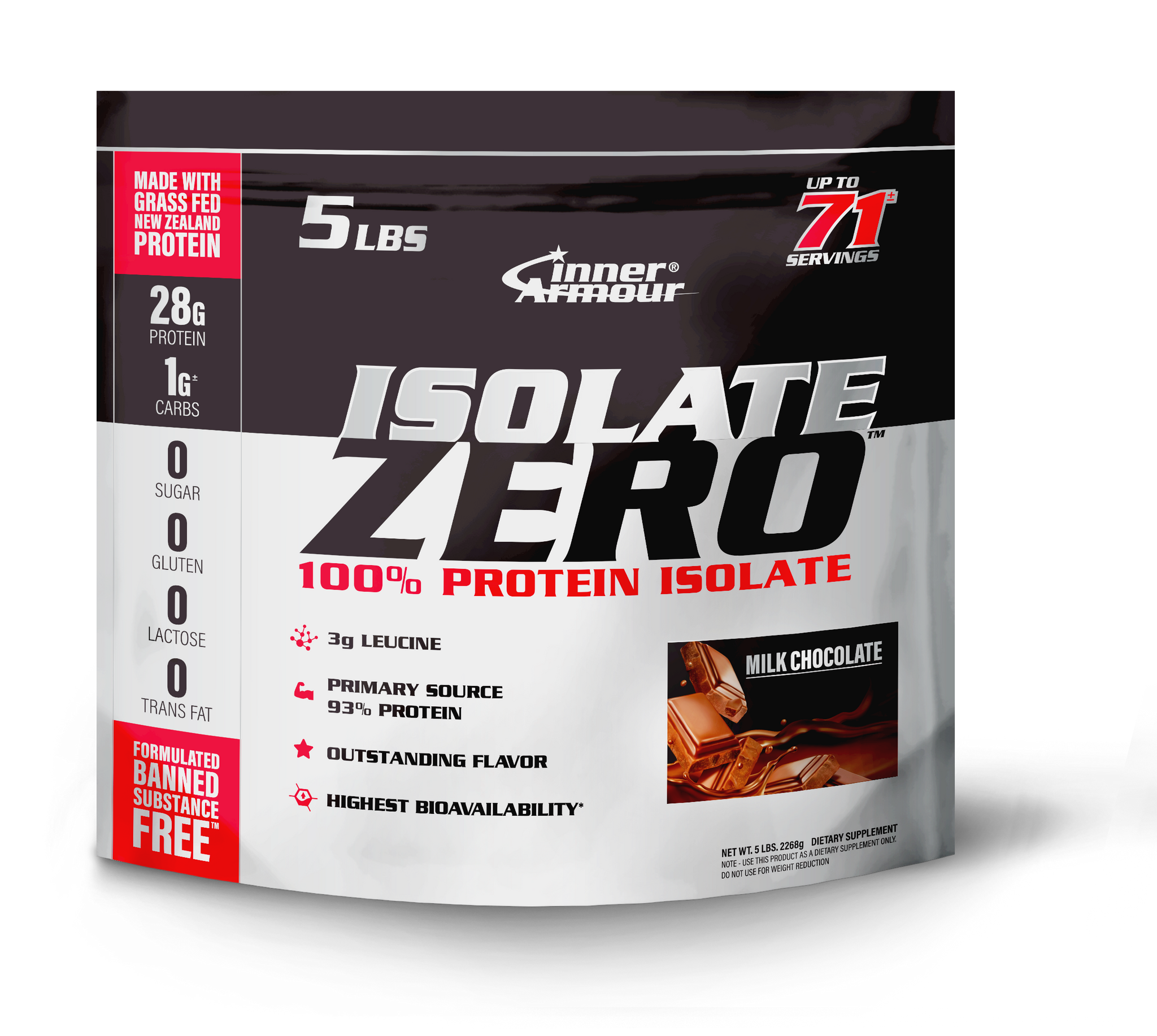 Inner Armour Isolate Zero - Milk Chocolate 5lb - Protein Powder