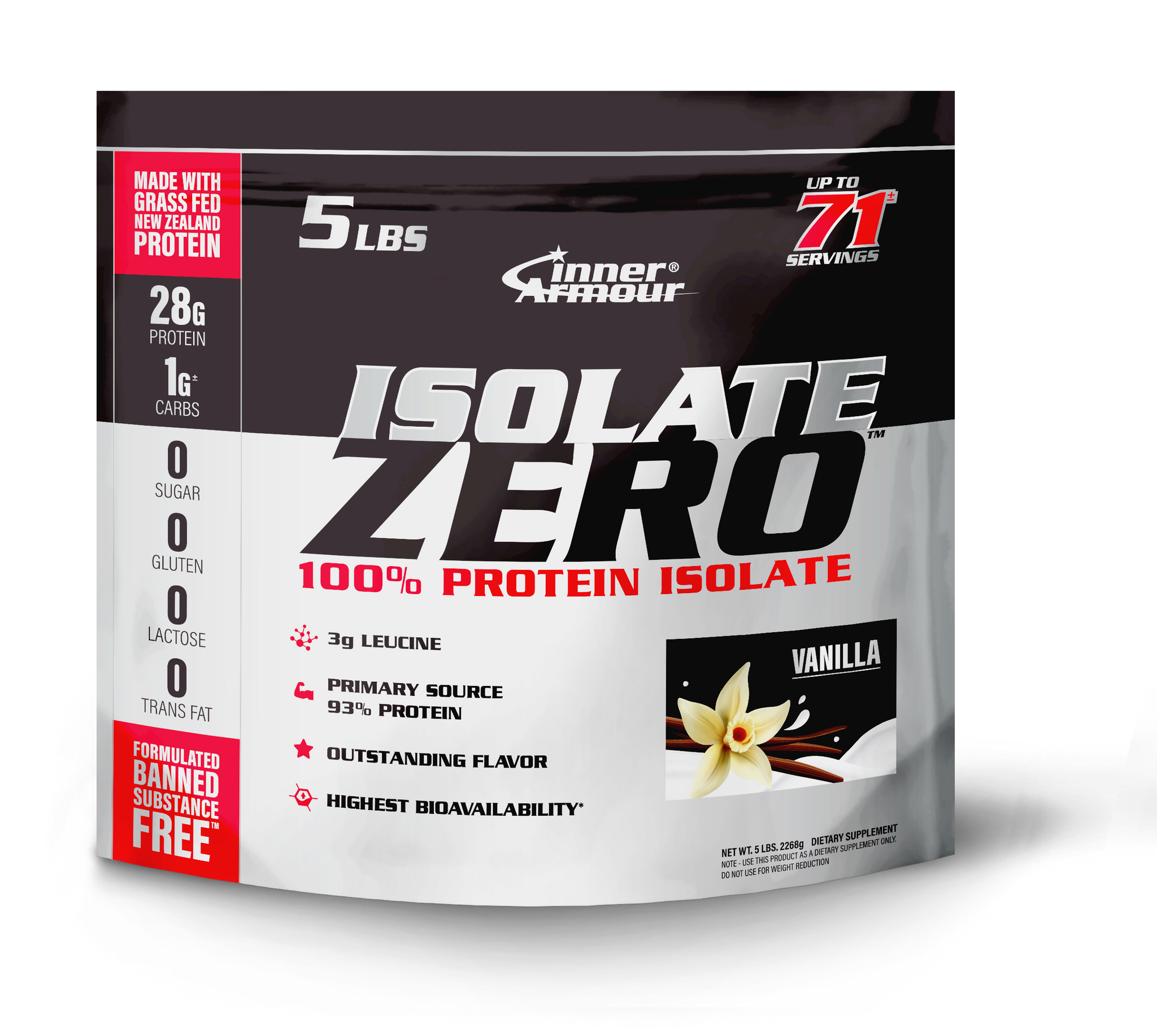 Inner Armour Isolate Zero - Vanilla 5lb - Protein Powder