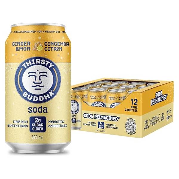 Thirsty Buddha Soda Ginger Lemon / 12-pack
