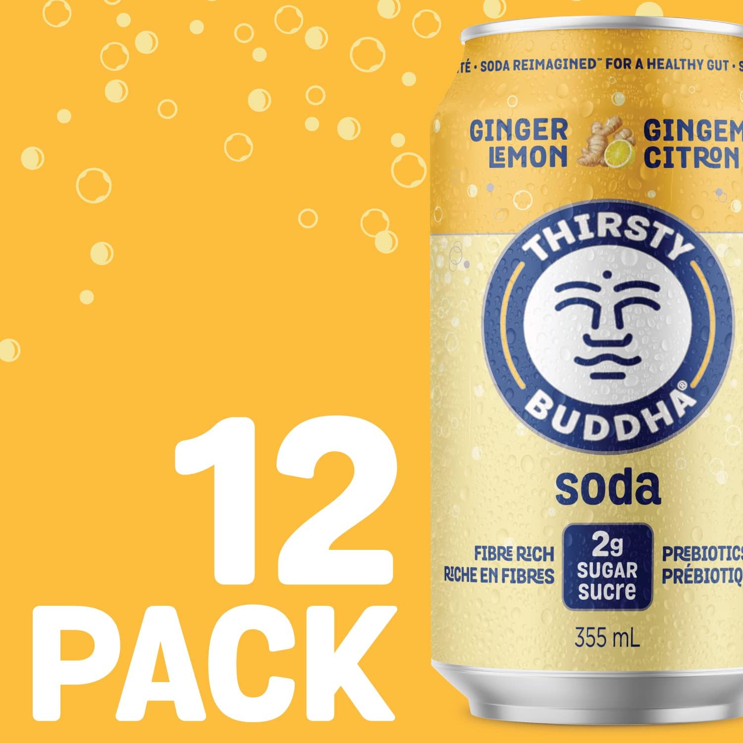 Thirsty Buddha Soda Ginger Lemon / 12-pack