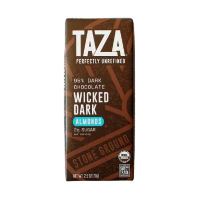 Taza Organic 95% Dark Chocolate Wicked Dark with Almonds / 70g