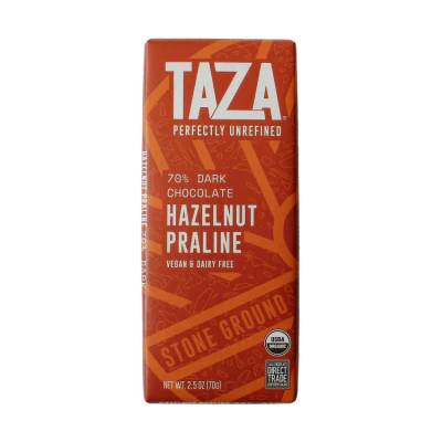 Taza Organic 70% Dark Chocolate Hazelnut Praline / 70g