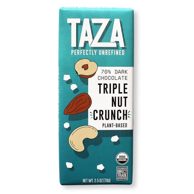 Taza Organic 70% Dark Choclate Triple Nut Crunch / 70g