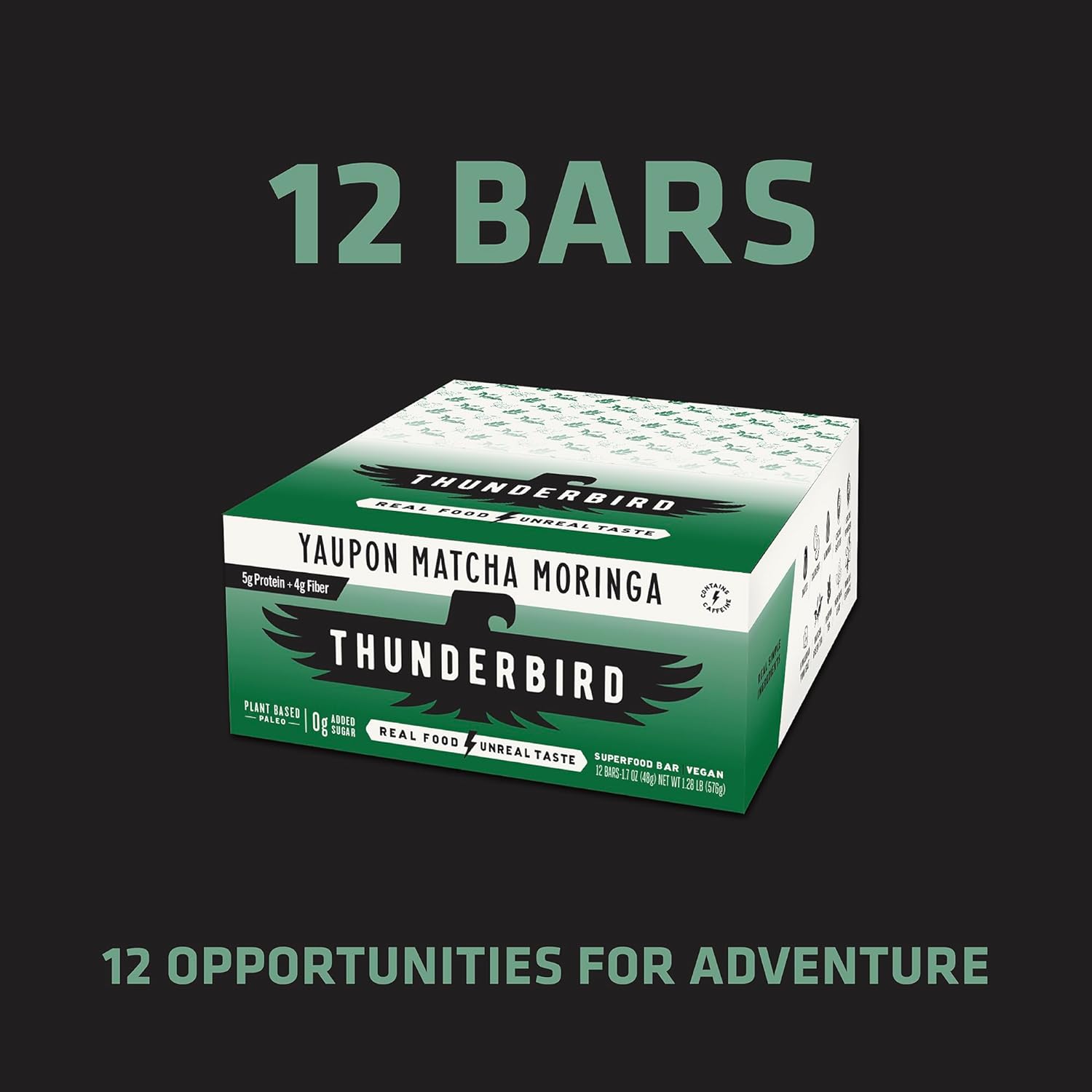 Thunderbird Superfood Bar Yaupon Matcha Moringa / 12 X 48g