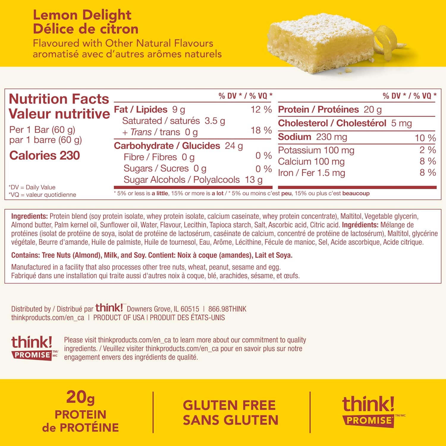 Think! High Protein Bars 10 pack / Lemon Delight