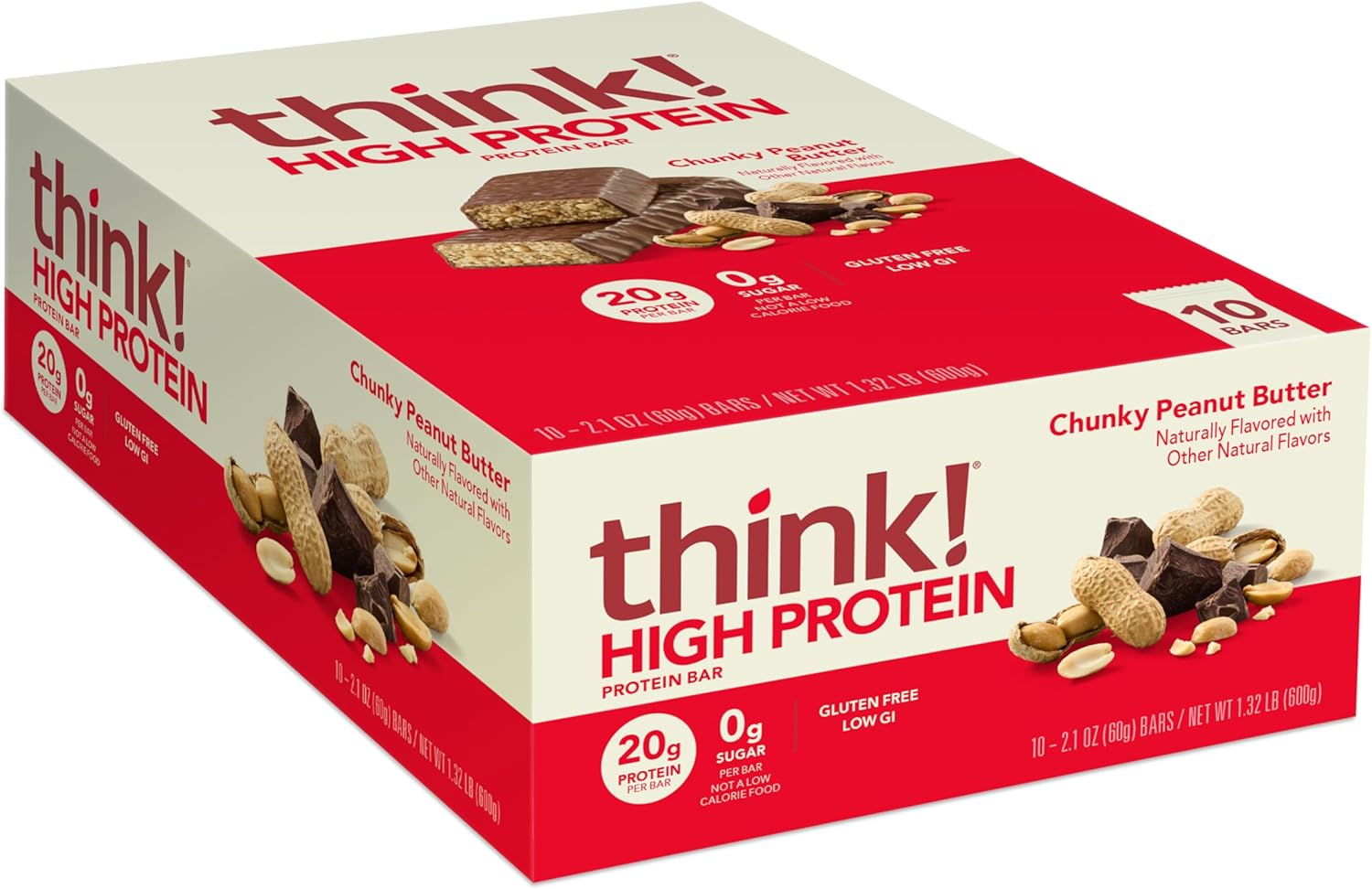 Think! High Protein Bars, Chunky Peanut Butter / 10-Pack 