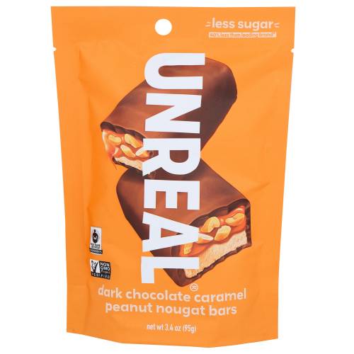 Unreal Nougat Bars Dark Chocolate Peanut Caramel / 3.4 Oz