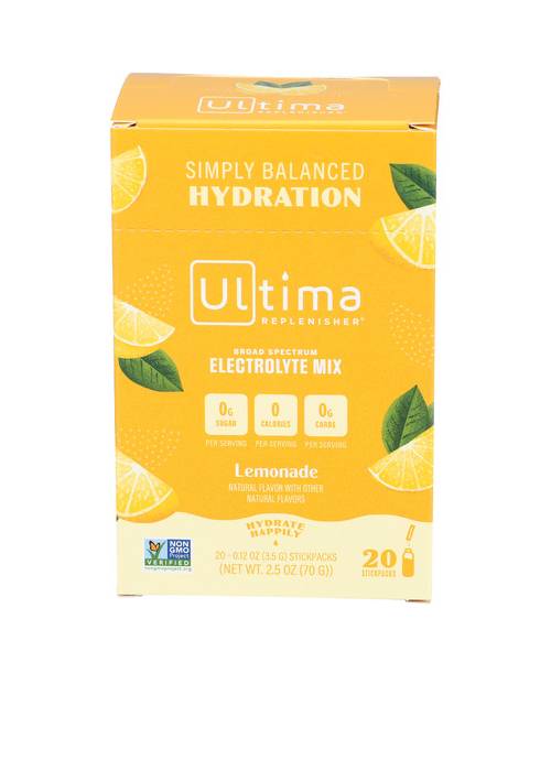 Ultima Replenisher Electrolyte Mix, Hydration Powder Lemonade  / 68g, 20 Stickpacks