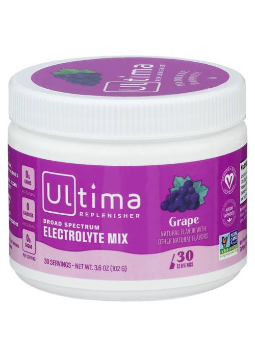 Ultima Replenisher Electrolyte Mix, Hydration Powder Grape  / 102g, 30 Servings