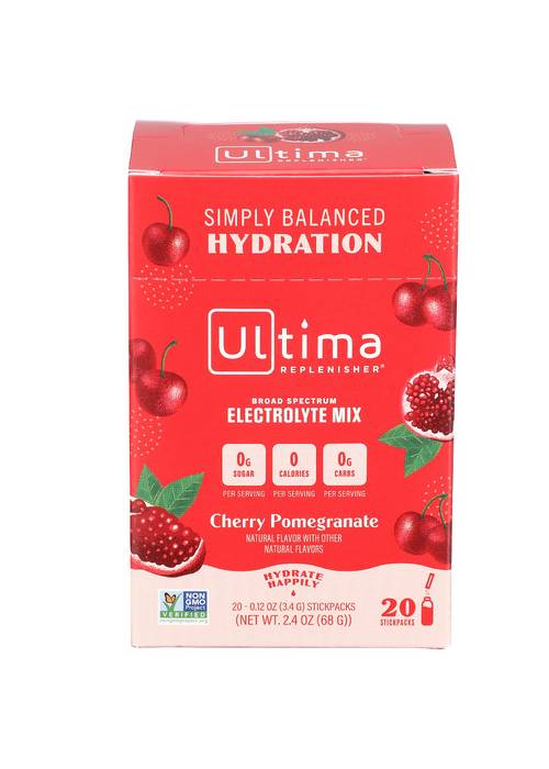 Ultima Replenisher Electrolyte Mix, Hydration Powder, Cherry Pomegranate / 68g, 20 Stickpacks