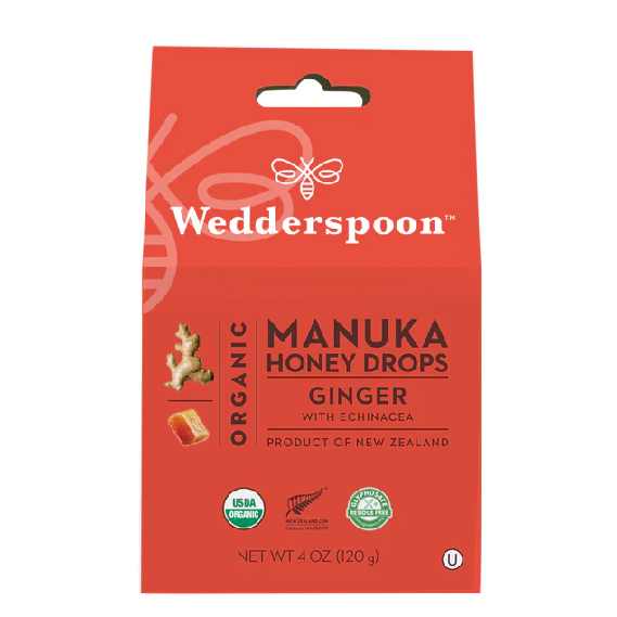 Wedderspoon Org Manuka Honey Drops Ginger / 120g