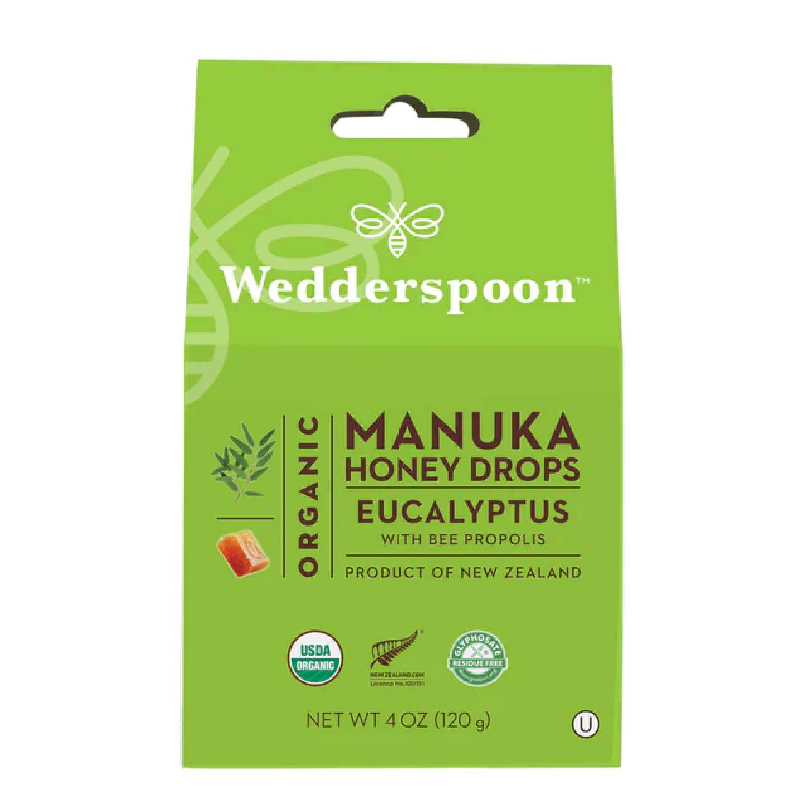 Wedderspoon Org Manuka Honey Drops Eucalyptus / 120g
