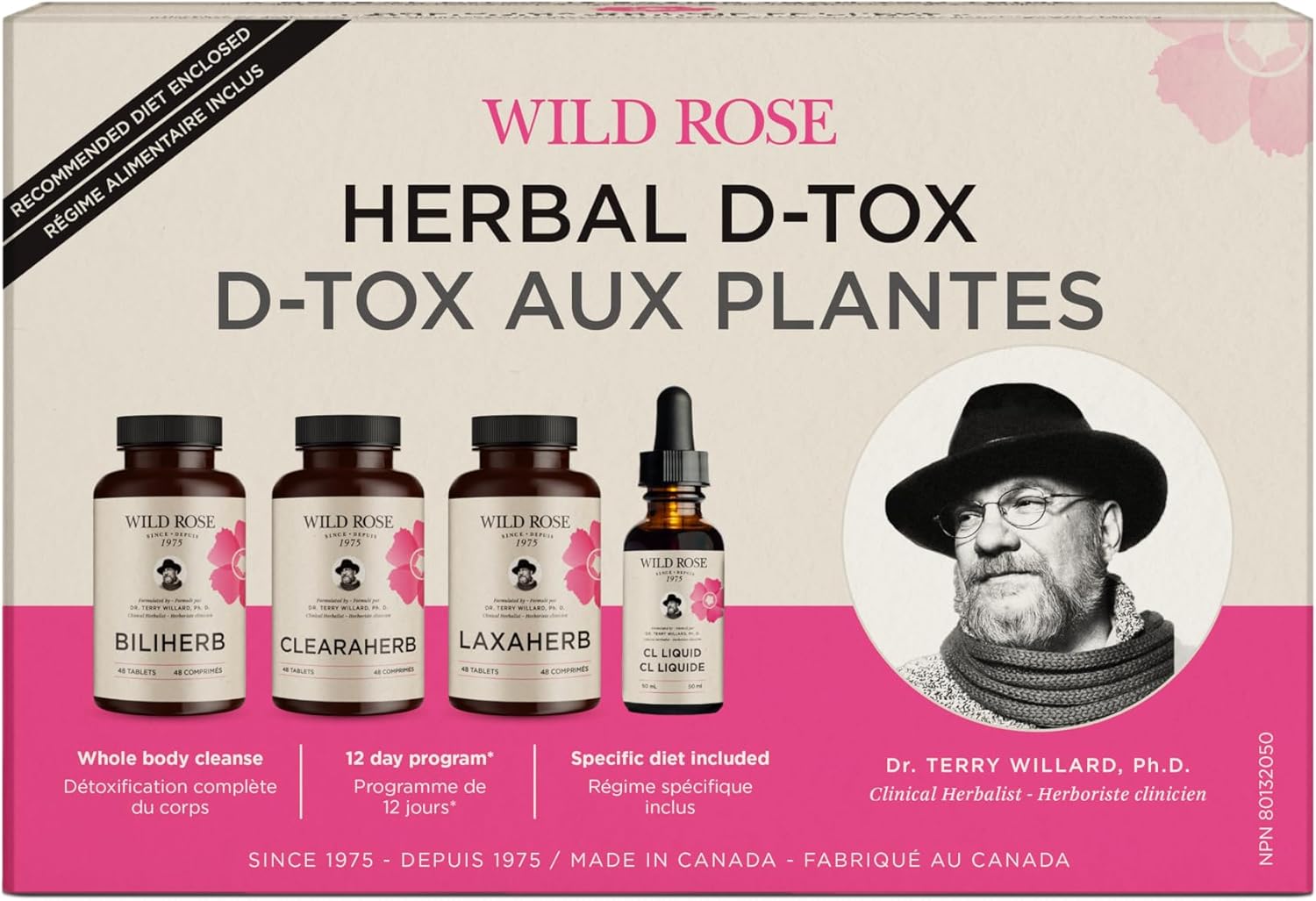 Wild Rose Herbal D-Tox Kit (1 Box, 12 Day Program) - 1 Box Kit - Herbals