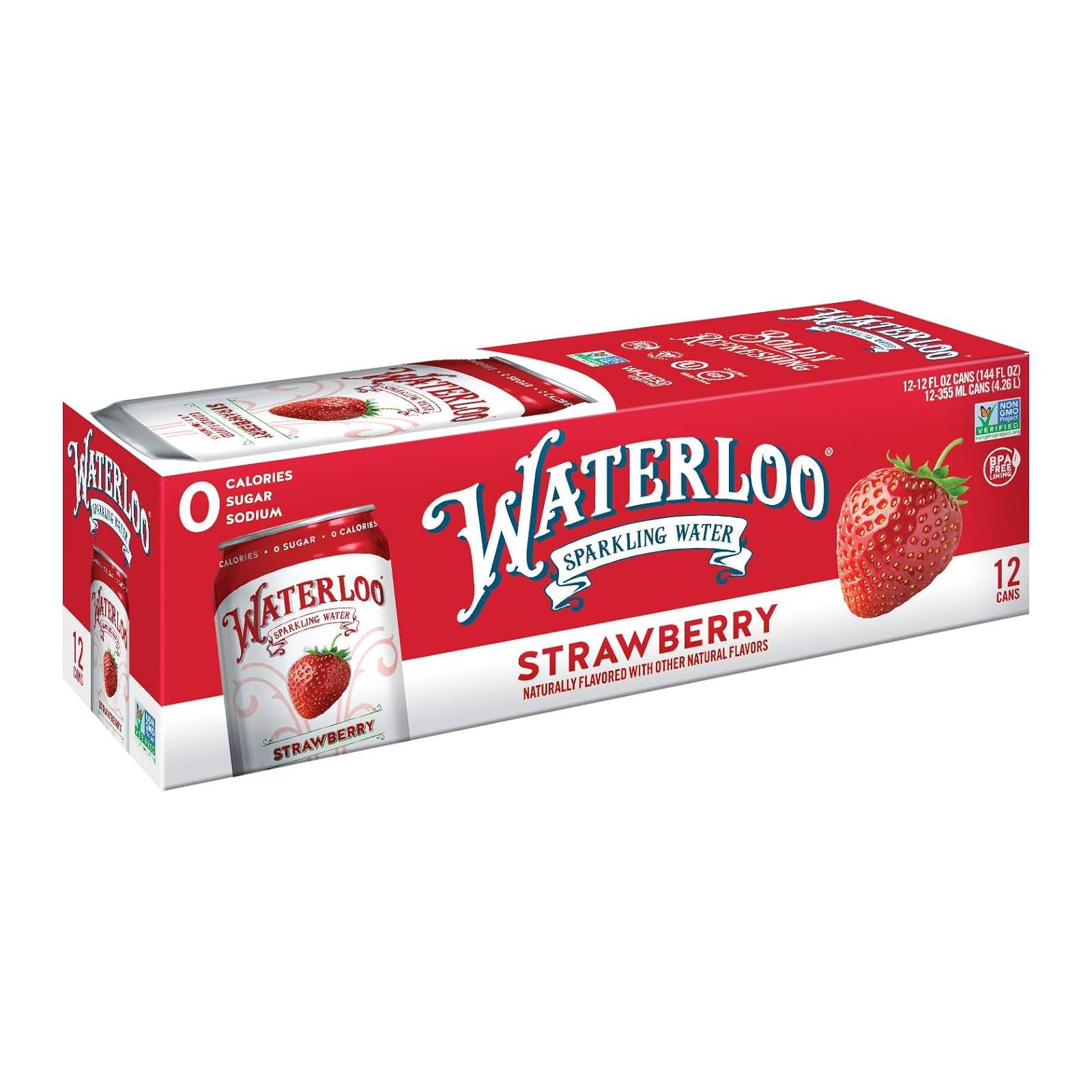 Waterloo Sparkling Water Strawberry / 144 fl. oz