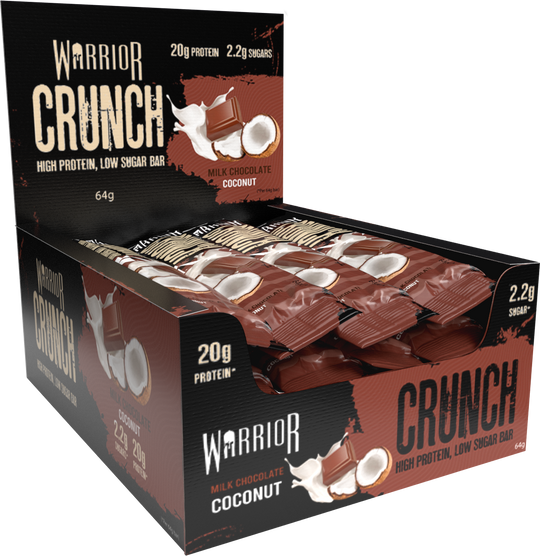 Warrior Crunch Bars, Box of 12, Milk Chocolate Coconut