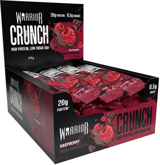 Warrior Crunch Bars, Box of 12, Raspberry Dark Chocolate