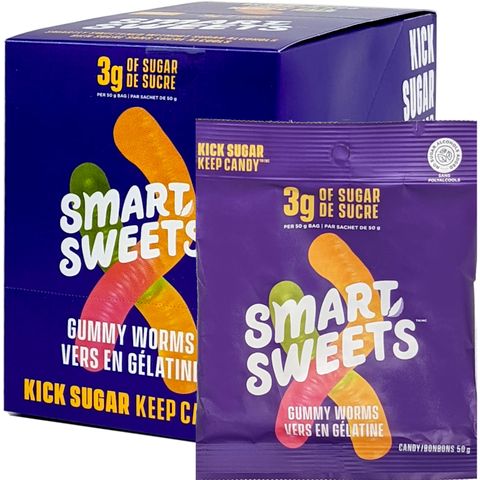 Smart Sweets Gummy Worms 12 x 50g