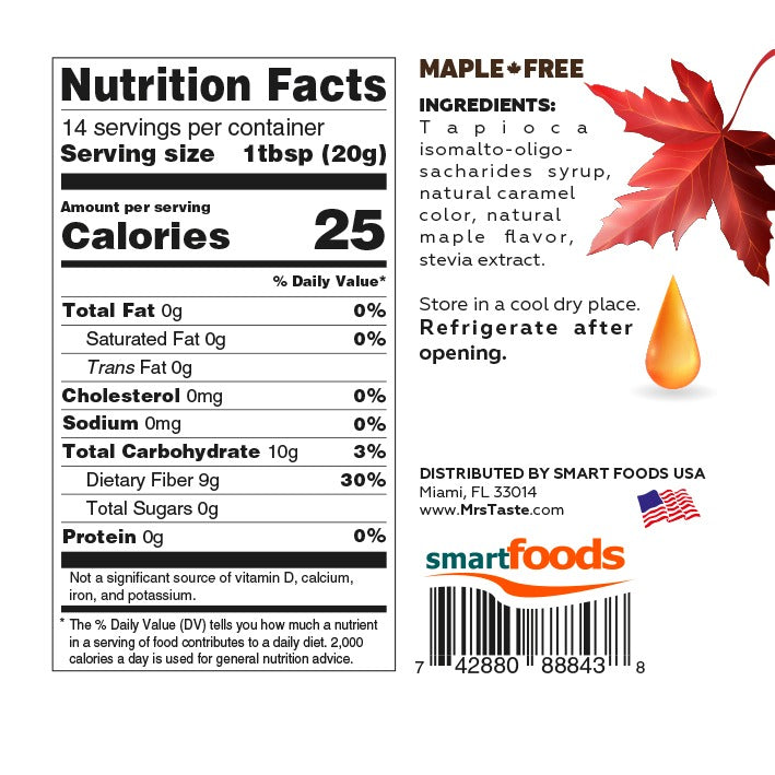 Mrs Taste Maple-Free Low Calorie Maple Syrup Substitute