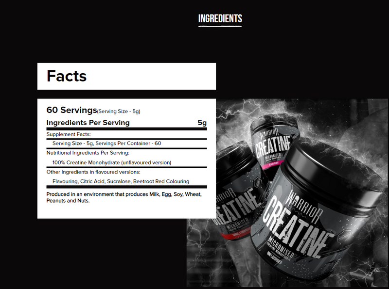 Warrior Micronised Creatine Monohydrate