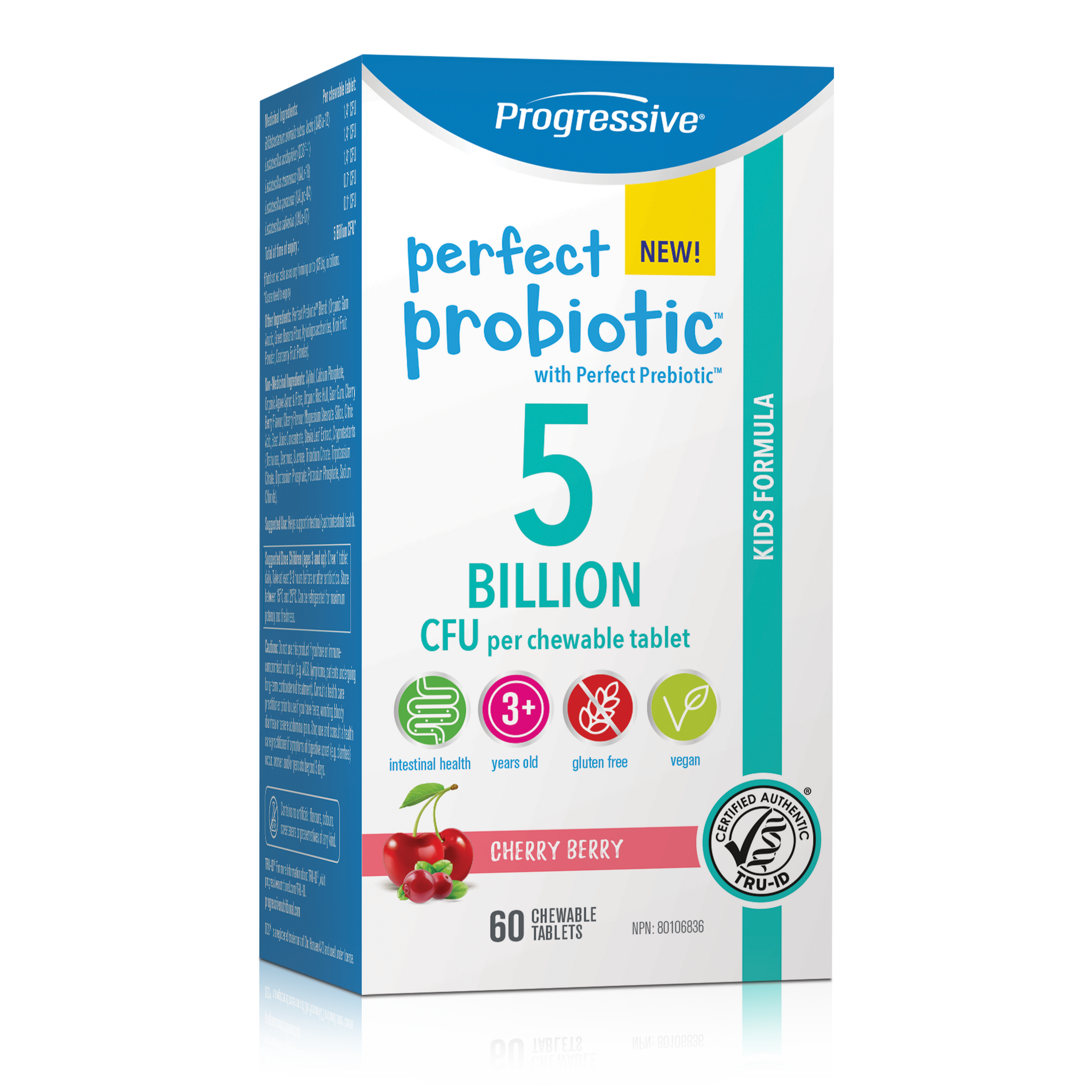 Progressive Perfect Probiotic Kids Chewable 5B - 60 chewable tablets - - Probiotics