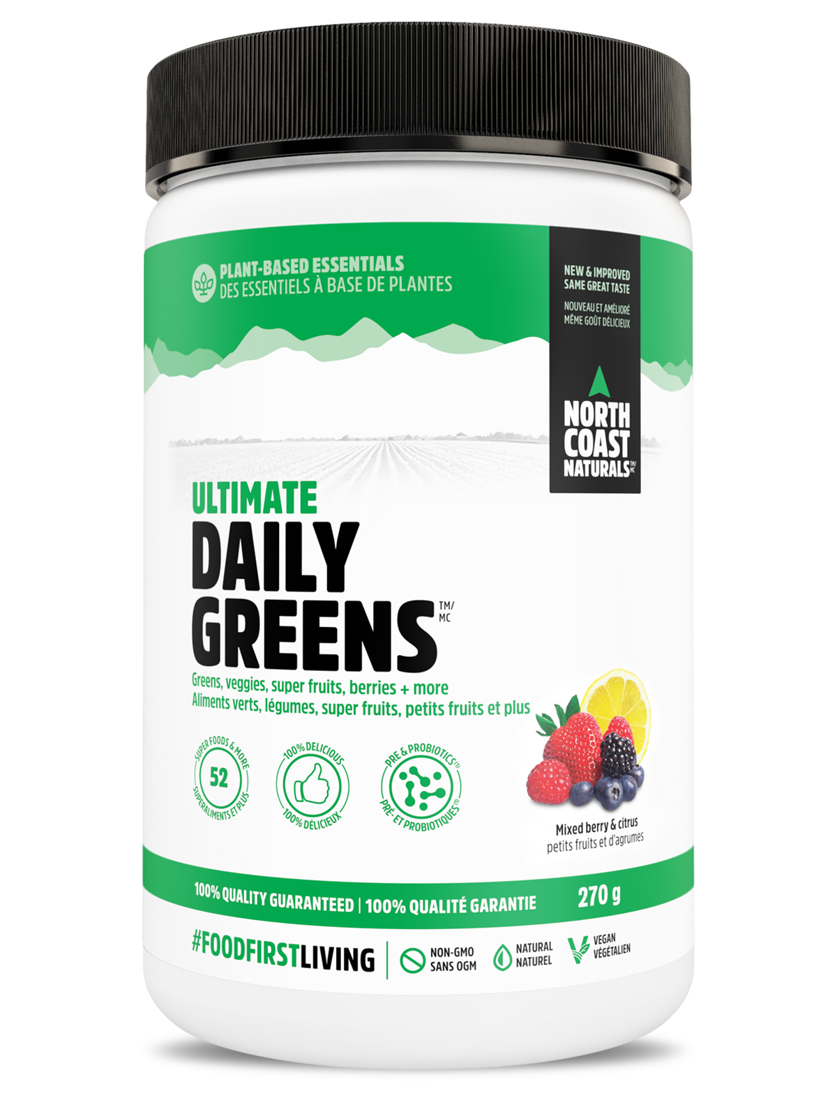 North Coast Naturals Ultimate Daily Greens - Mixed Berry & Citrus 270g - Greens