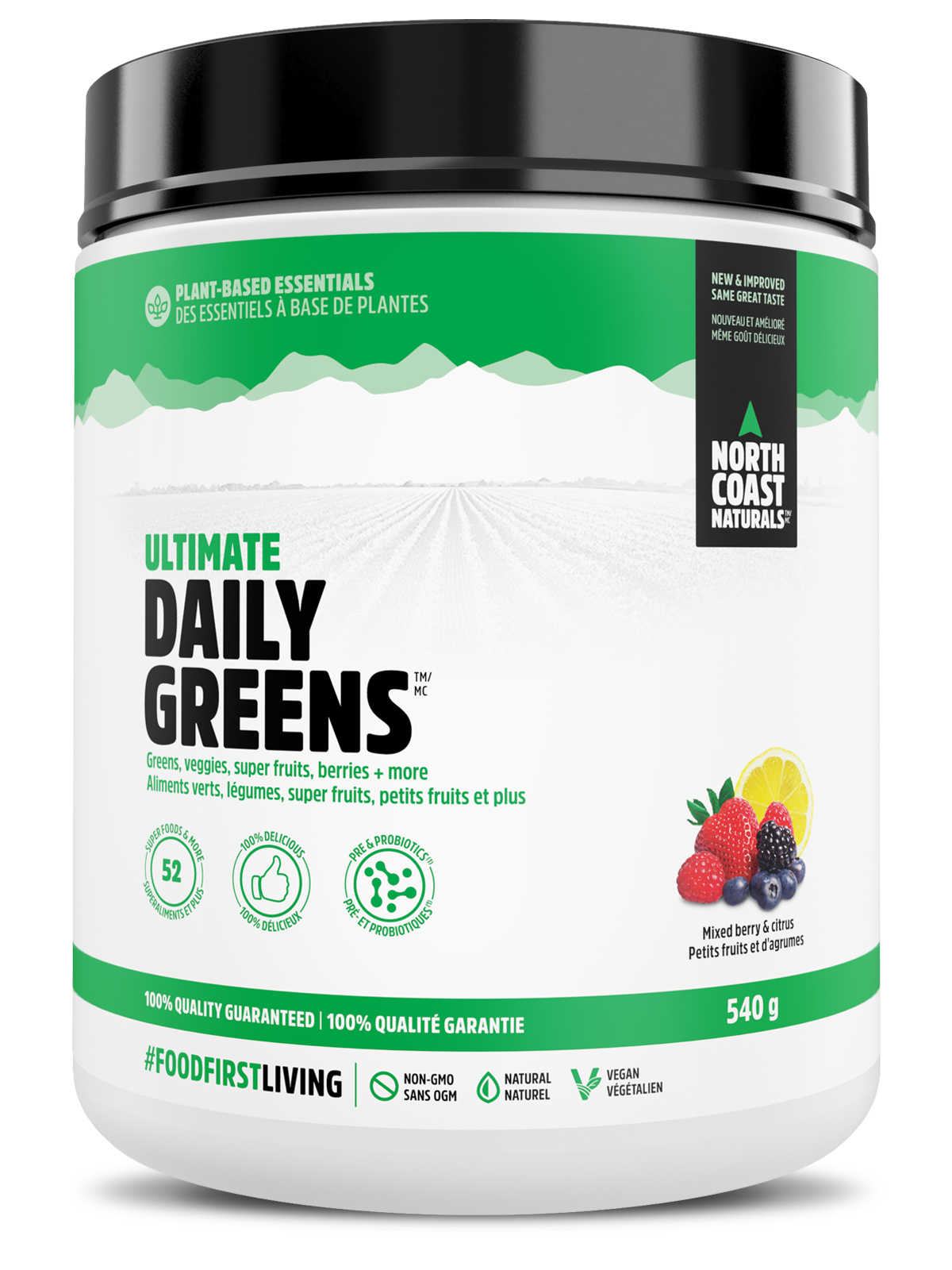 North Coast Naturals Ultimate Daily Greens - Mixed Berry & Citrus 540g - Greens