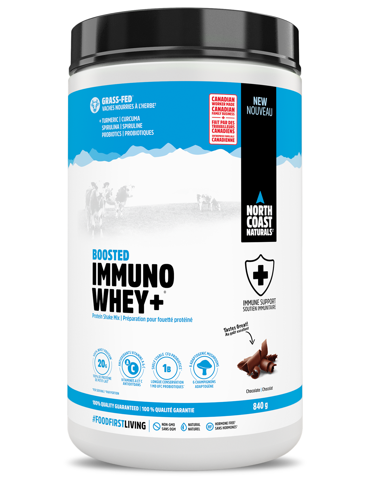 North Coast Naturals Boosted Immuno Whey+ - Chocolate 840g - Protein Powder