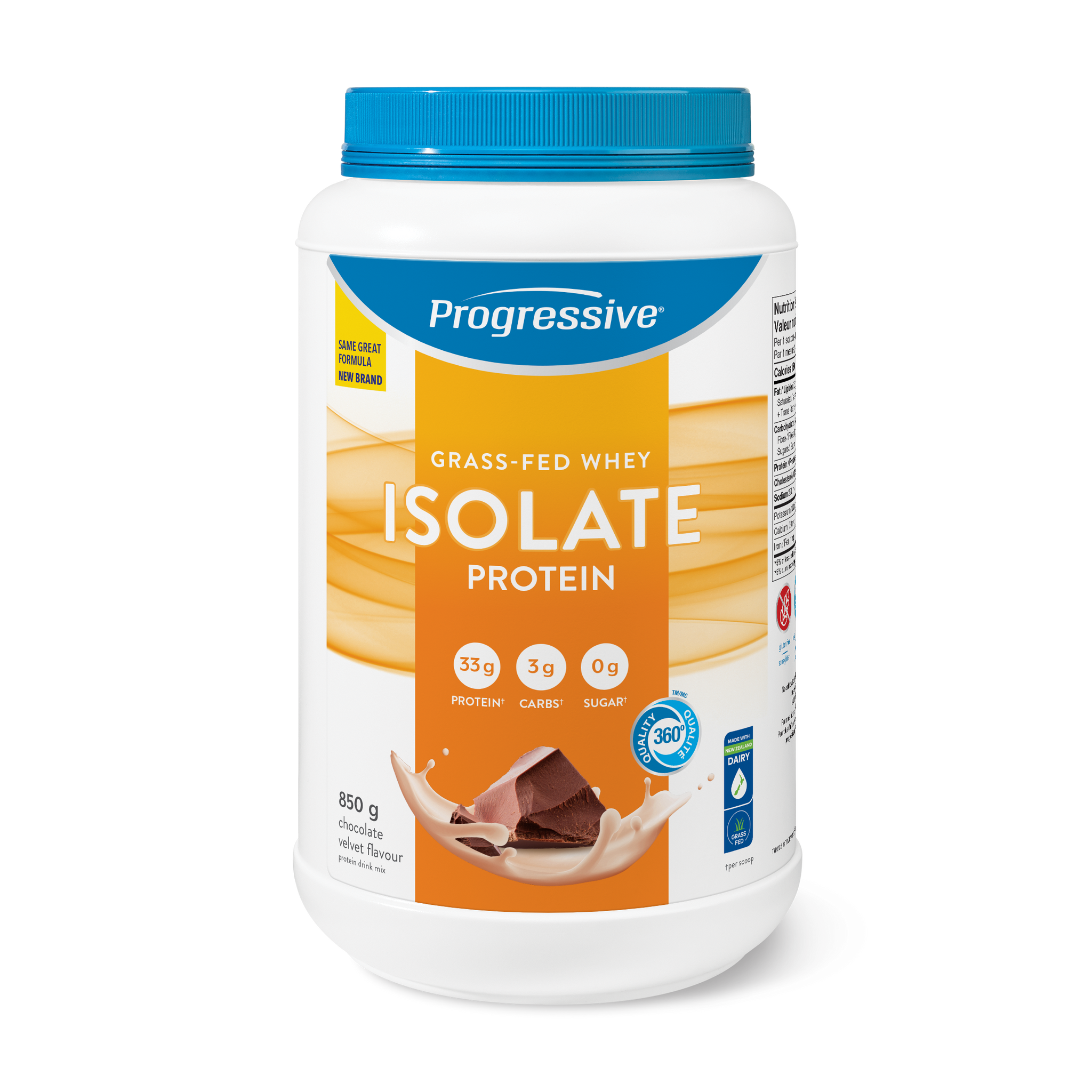 Progressive Grass Fed Whey Isolate - Double Chocolate Chunk 850g - Protein Powder