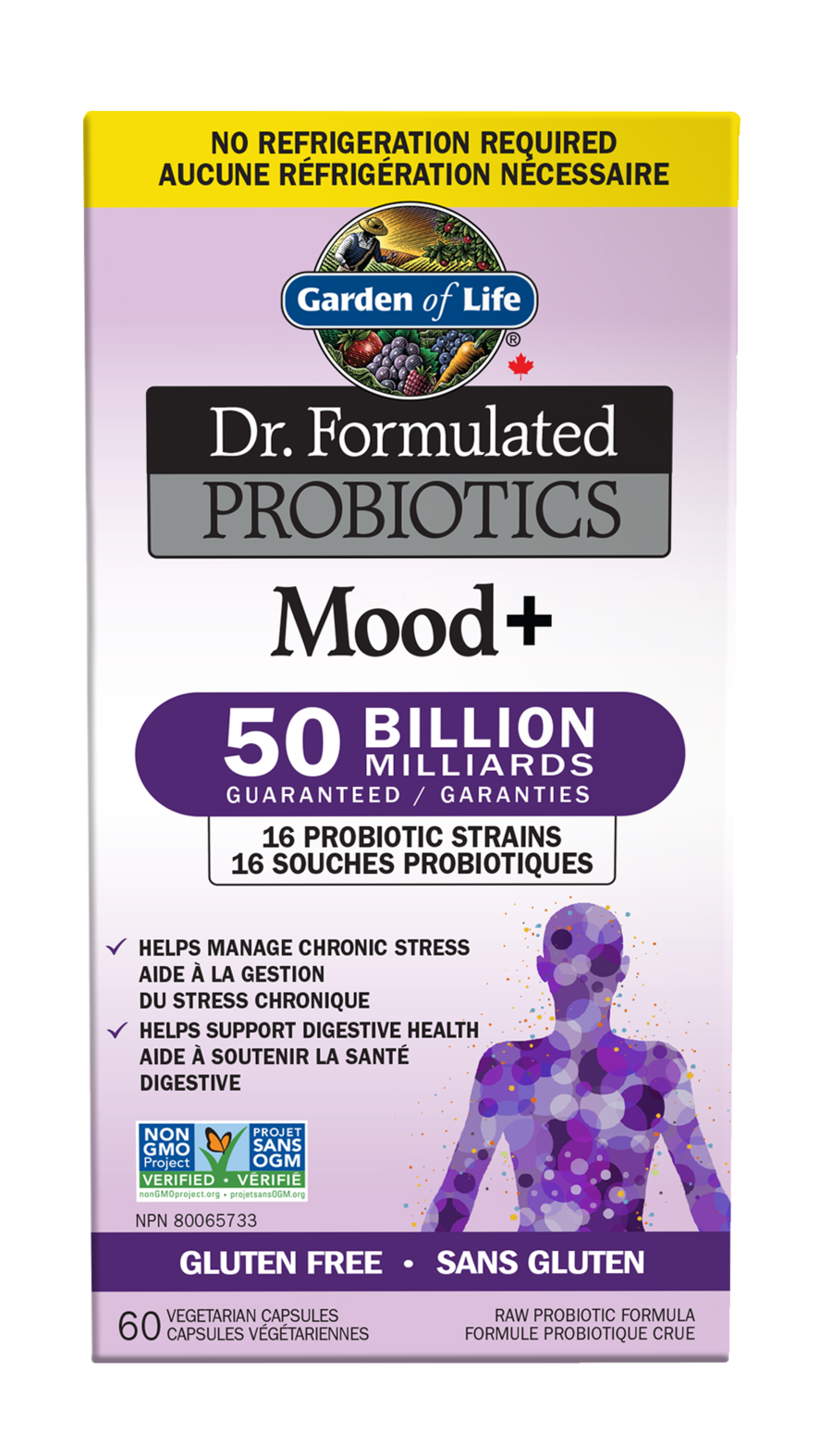 Garden of Life Dr. Formulated Probiotics Mood+ 50 Billion 60 Vegetarian Capsules - - Probiotics