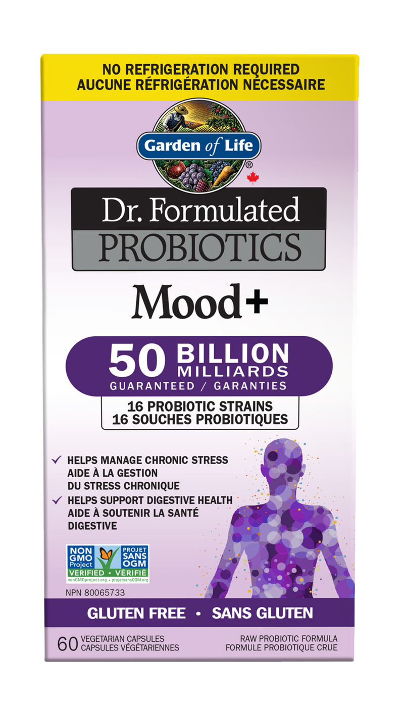 Garden of Life Dr. Formulated Probiotics Mood+ 50 Billion 60 Vegetarian Capsules - - Probiotics