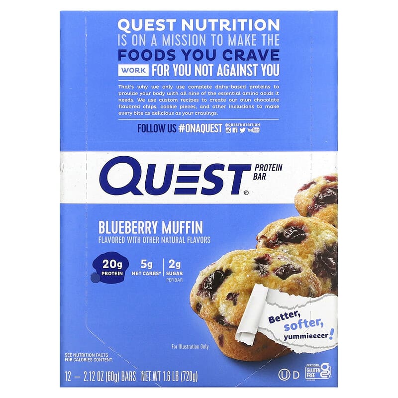 Barre protéinée Quest Nutrition (paquet de 12)