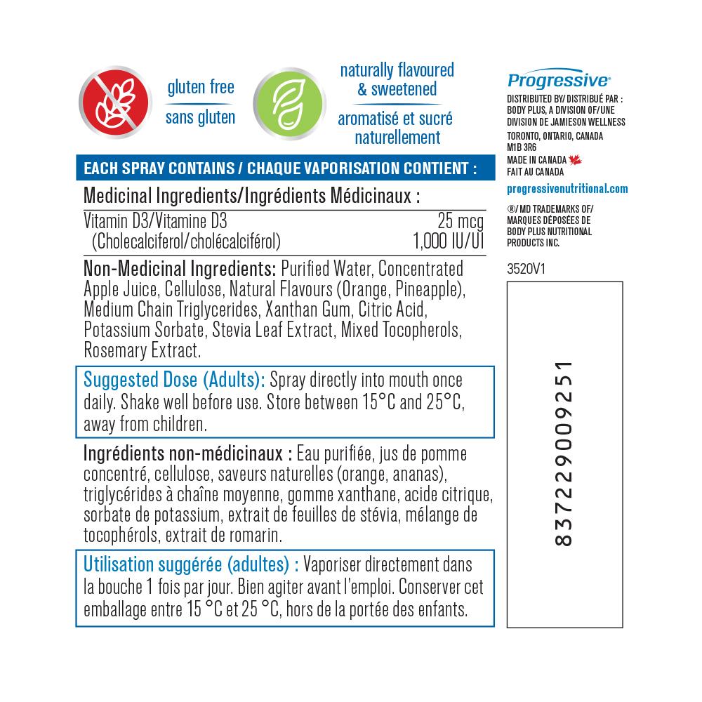 Progressive D3 Spray Natural - 58ml Orange - - Vitamin D